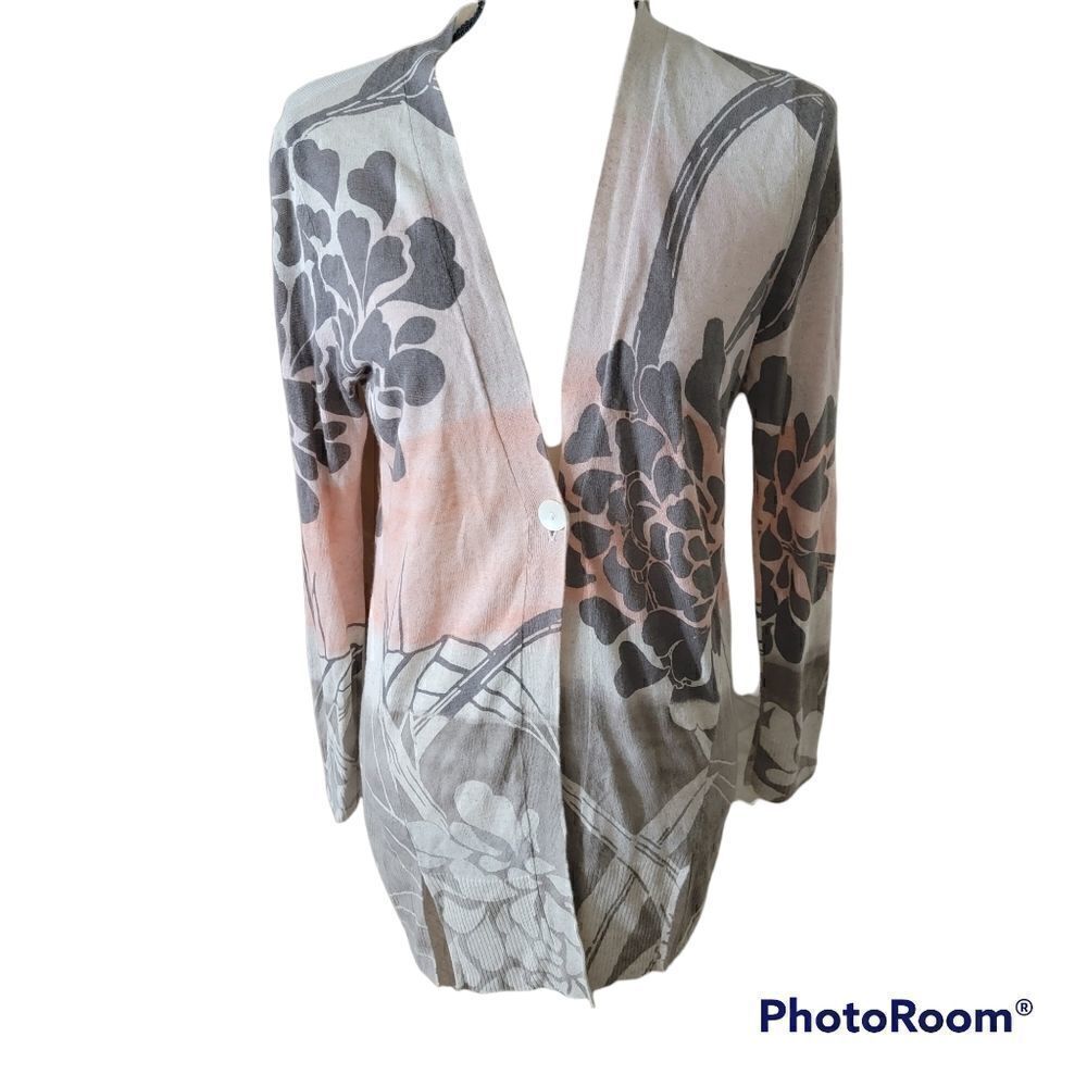 Chico's Long Line Cardigan with One Button Closure. Size 0.